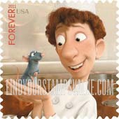 FindYourStampsValue: CHARACTERS FROM DISNEY-PIXAR FILMS - Remy the Rat and Linguini from 'Ratatouile', Self-Adhesive stamp
