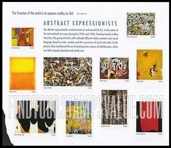 FindYourStampsValue: ABSTRACT EXPRESSIONISTS, Self-Adhesive stamps