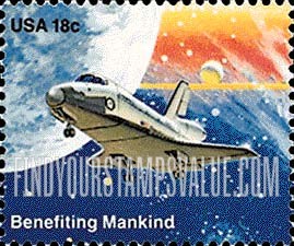 FindYourStampsValue: SPACE ACHIEVEMENT - Columbia space shuttle (landing gear)