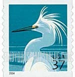 FindYourStampsValue: Snowy Egret, Self-Adhesive Coil Stamp