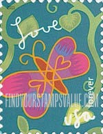 FindYourStampsValue: GARDEN OF LOVE - Butterfly, Self-Adhesive stamp