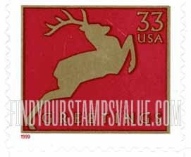 FindYourStampsValue: CHRISTMAS - Deer, Self-Adhesive Booklet stamp