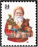 FindYourStampsValue: 19th CENTURY CHROMOLITHOGRAPHS OF SANTA CLAUS, Self-Adhesive Booklet Stamp