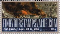 FindYourStampsValue: CIVIL WAR SESQUICENTENNIAL - Battle of Fort Sumter, Self-Adhesive stamp
