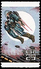 FindYourStampsValue: SPACE FANTASY - Astronauts, booklet stamp