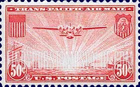 FindYourStampsValue: TRANSPACIFIC - The "China Clipper" over the Pacific, 50c