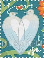 FindYourStampsValue: GARDEN OF LOVE - Doves, Self-Adhesive stamp