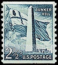 FindYourStampsValue: BUNKER HILL MONUMENT, Coil Stamp - Liberty Issue