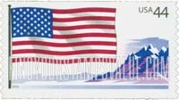 FindYourStampsValue: FLAGS OF OUR NATION - American Flag and Mountains, Self-Adhesive Coil stamp