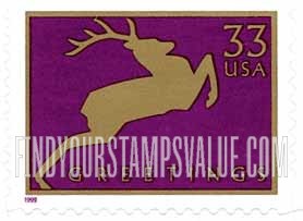 FindYourStampsValue: CHRISTMAS - Deer, Self-Adhesive Booklet stamp