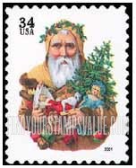 FindYourStampsValue: 19th CENTURY CHROMOLITHOGRAPHS OF SANTA CLAUS, Self-Adhesive Booklet Stamp