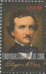 FindYourStampsValue: BIRTH BICENTENNIAL OF EDGAR ALLAN POE, Self-adhesive stamp