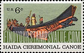FindYourStampsValue: NATURAL HISTORY - Haida Ceremonial Canoe