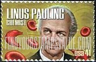 FindYourStampsValue: AMERICAN SCIENTISTS - Linus Pauling, Chemist, Self-Adhesive stamp
