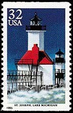 FindYourStampsValue: GREAT LAKES LIGHTHOUSES - St. Joseph, Lake Michigan, Booklet stamp