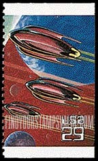 FindYourStampsValue: SPACE FANTASY - Space craft with short wings, booklet stamp