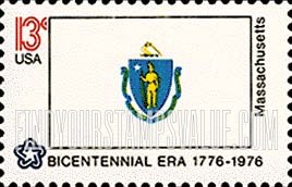 FindYourStampsValue: STATE FLAGS - Massachusetts
