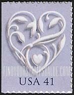 FindYourStampsValue: WEDDING HEARTS - Heart, Self-Adhesive Booklet Stamp