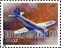 FindYourStampsValue: ADVANCES IN AVIATION - Boeing 247, Self-Adhesive stamp