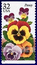 FindYourStampsValue: GARDEN FLOWERS - Pansy, Booklet stamp