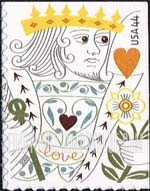 FindYourStampsValue: LOVE - King of Hearts, Self-Adhesive Booklet stamp