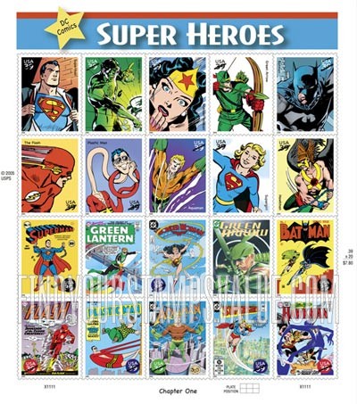 FindYourStampsValue: DC COMICS SUPERHEROES, Self-Adhesive stamps