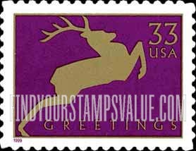 FindYourStampsValue: CHRISTMAS - Deer, Self-Adhesive stamp