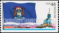 FindYourStampsValue: FLAGS OF OUR NATION - Michigan, Self-Adhesive Coil stamp
