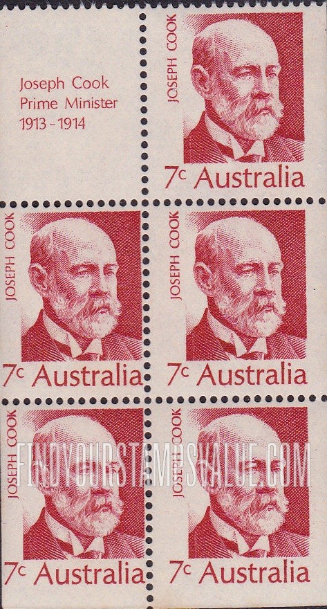 FindYourStampsValue: Prime Ministers: Joseph Cook (1860-1947)