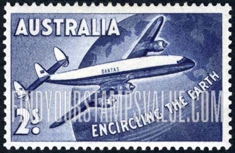 FindYourStampsValue: AIR POST - Super-Constellation over Globe