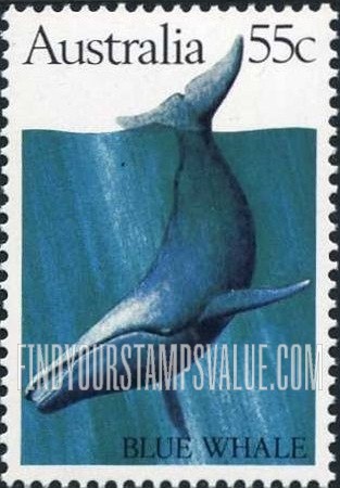 FindYourStampsValue: Blue whale, vertical