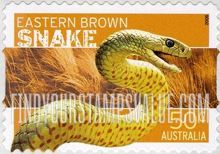 FindYourStampsValue: Dangerous Australian Wildlife: Eastern brown snake