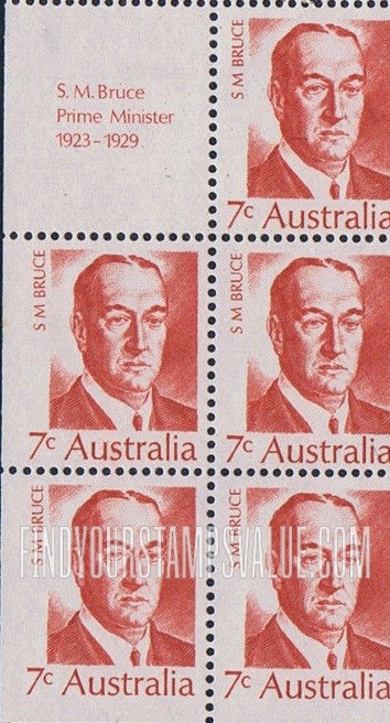 FindYourStampsValue: Prime Ministers: Stanley Melbourne Bruce (1883-1967)