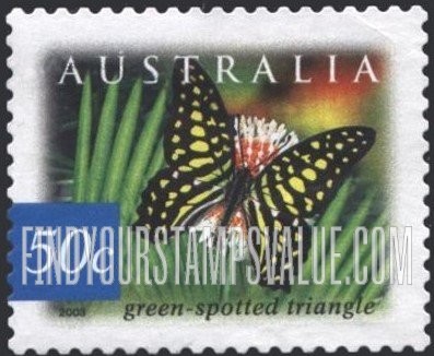 FindYourStampsValue: Flora & Fauna Type of 1996: Green-spotted triangle butterfly