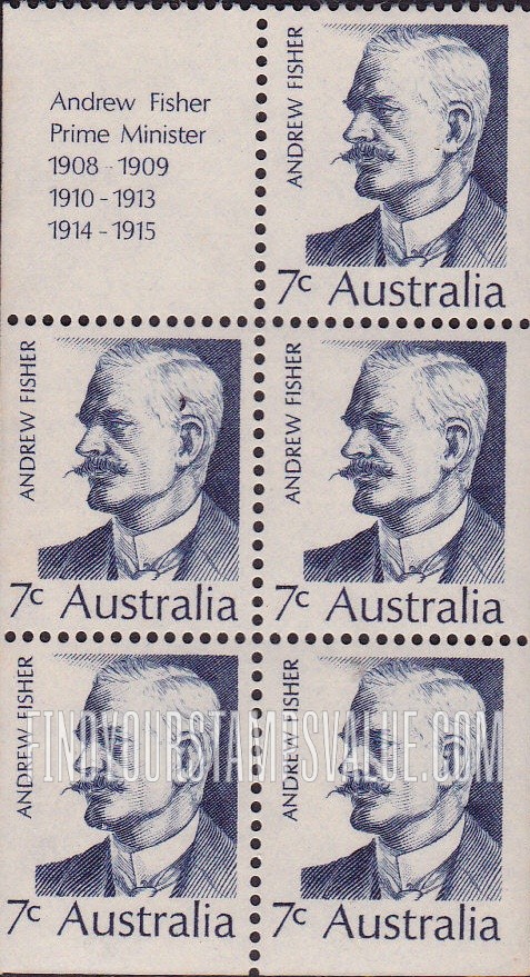 FindYourStampsValue: Prime Ministers: Andrew Fisher (1862-1928)