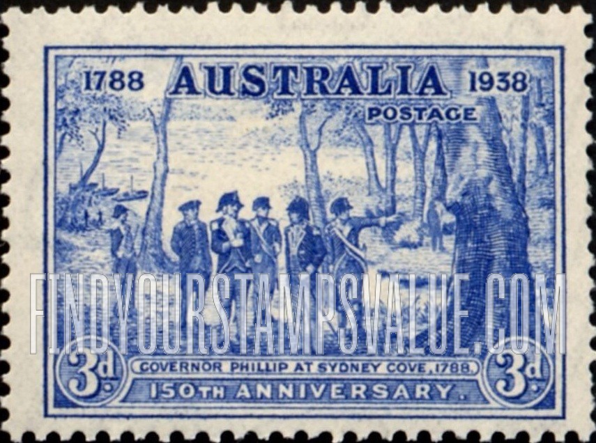 FindYourStampsValue: Governor Arthur Phillip at Sydney Cove