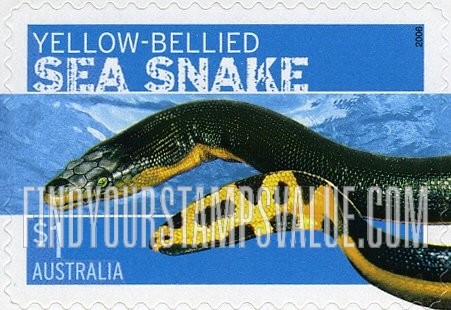 FindYourStampsValue: Dangerous Australian Wildlife: Yellow-bellied sea snake