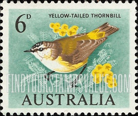 FindYourStampsValue: Yellow-tailed thornbill, horizontal