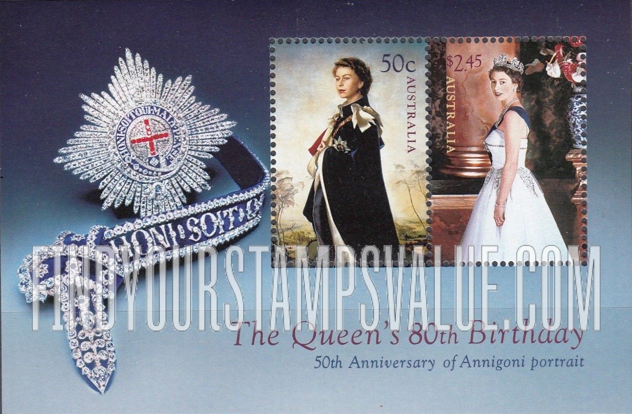 FindYourStampsValue: Queen Elizabeth II, 80th Birthday