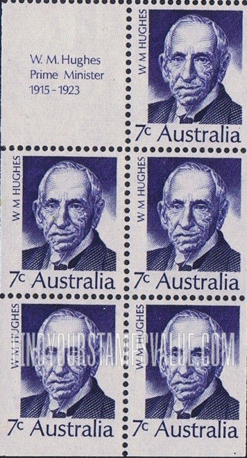 FindYourStampsValue: Prime Ministers: William Morris Hughes (1864-1952)