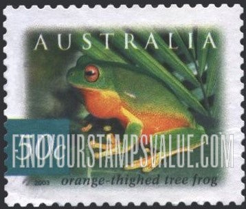 FindYourStampsValue: Flora & Fauna Type of 1996: Orange-thighed tree frog