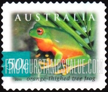 FindYourStampsValue: Flora & Fauna Type of 1996: Orange-thighed tree frog
