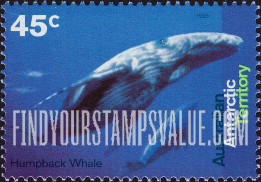FindYourStampsValue: AUSTRALIAN ANTARCTIC TERRITORY - Whales & Dolphins: Humpback whale