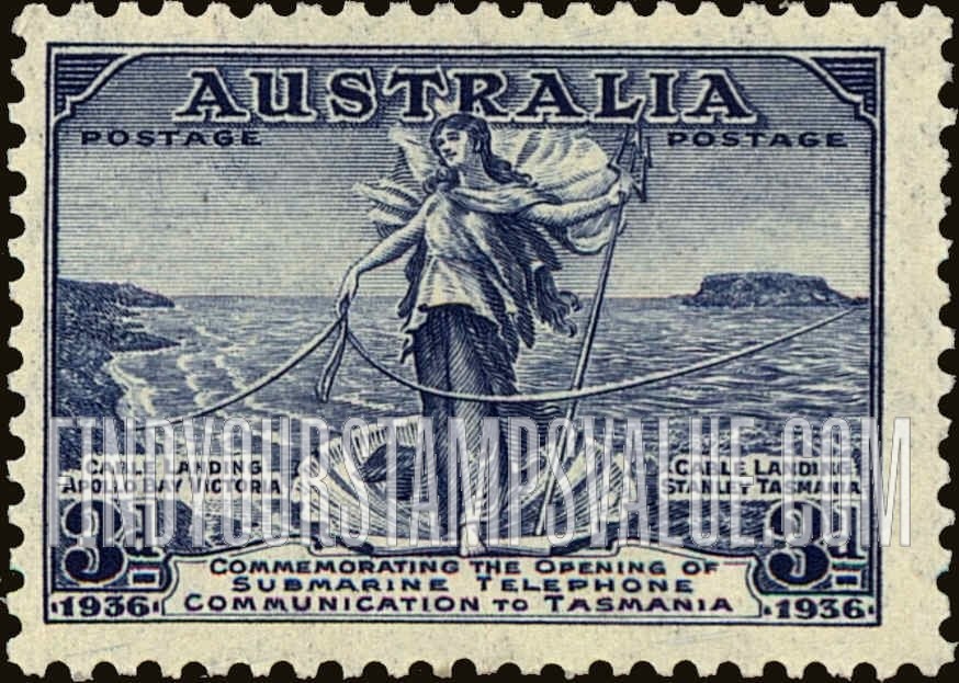 FindYourStampsValue: Amphitrite Joining Cables between Australia and Tasmania