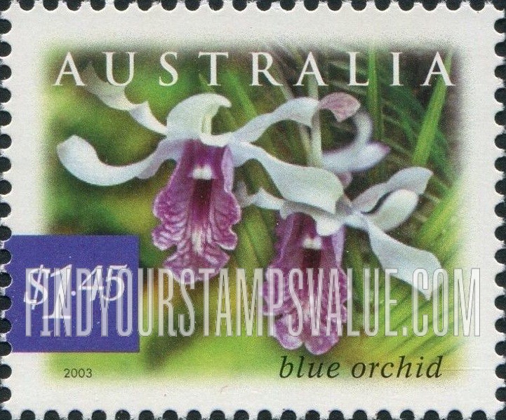 FindYourStampsValue: Flora and Fauna Type of 1996: Blue orchid