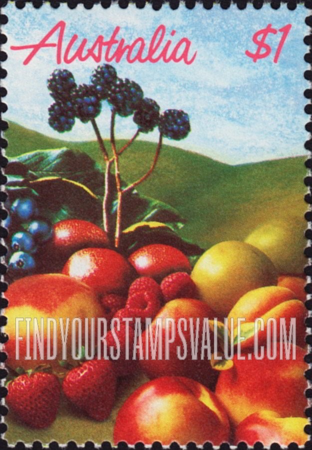 FindYourStampsValue: Fruits: Berries, peaches