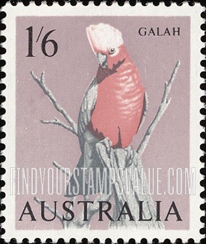 FindYourStampsValue: Galah on tree stump
