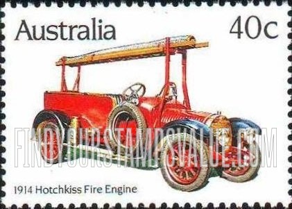 FindYourStampsValue: Historic Fire Engines: Hotchkiss, 1914