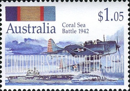 FindYourStampsValue: Australian Battles, 1942: Coral Sea