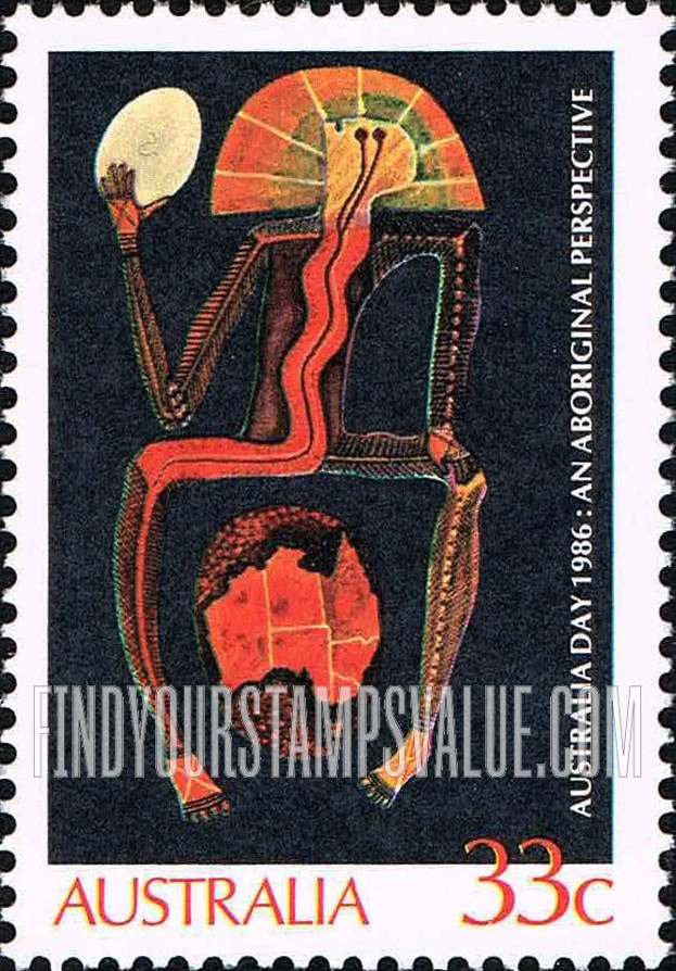 FindYourStampsValue: Australia Day: Aboriginal painting